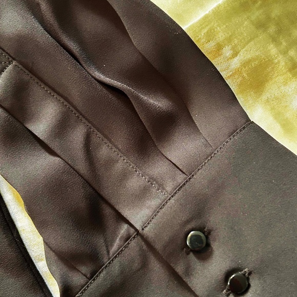 NEW PHOTOS! TUXEDO BLOUSE, BLACK, SIZE 3X, FRONT PLEATS, FRONT BUTTONS, LONG SLV - Picture 6 of 12